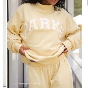 Parke butter yellow mock neck